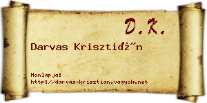 Darvas Krisztián névjegykártya